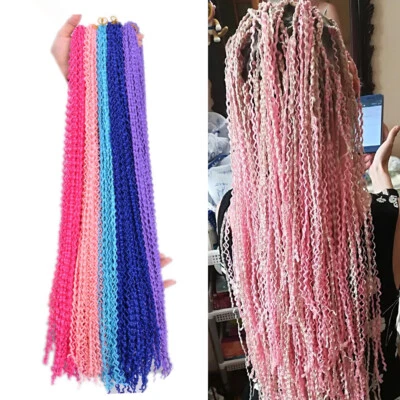 Extensiones de cabello trenzado trenzado pequeño delgado trenzado micro caja ondulado rizado de 28" largo  Foto 1 de 4