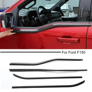 Tiras de moldura de umbral inferior de ventana de puerta para Ford F150 2021+ accesorios de fibra de carbono - Imagen 1 de 13