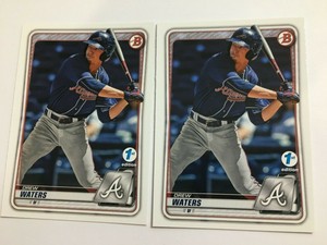 DREW WATERS 2020 BOWMAN 1ST EDITION STAMP SP BFE-2 ROOKIE RC BRAVES LOT OF 2