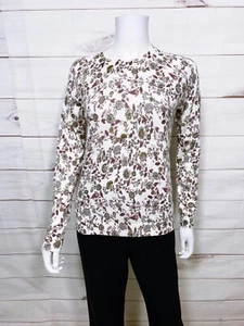Ann Taylor Loft Womens Sweater Size S White Floral Long Sleeve Pullover Top - Picture 1 of 7