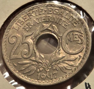 1917 France 25 Centimes Coin F3951 Nice Luster & Details! - Picture 1 of 2