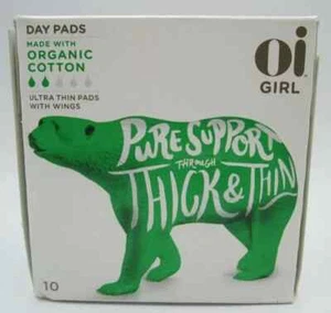 5X Oi Girl Organic Cotton Day Pads~Ultra Thin With Wings 50 ct FREE SHIPPING - Picture 1 of 1