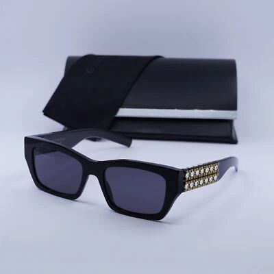 Givenchy GV40077I 01A Shiny Black and Studs/Grey 54-18-145 Sunglasses New Aut... - Image 1 of 4