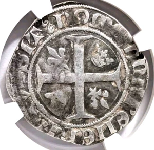 Carlos VI Francia Plata Blanco Guenar 1380-1422 NGC VF30 Era Santa Juana de Arco - Imagen 1 de 18