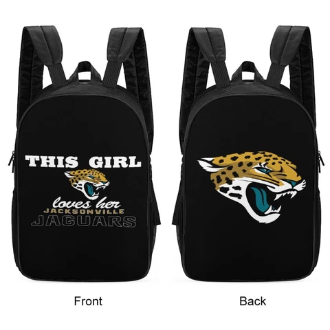 Jacksonville Jaguars 2-sided Print Bag Travel Backpack Schoolbag Hiking Bag 17 " Cover