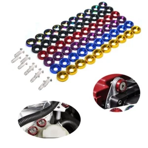 10-40×JDM Billet Gasket Fender Bumper Washer Engine Bay Decor M6 Dress Up Kit - Bild 1 von 16