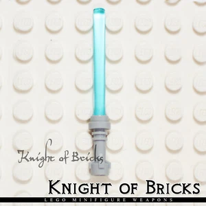 LEGO Minifigure TRANS BLUE Lightsaber w LIGHT GRAY Hilt Star Wars Sword - Picture 1 of 2