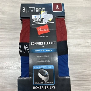Hanes 3-pack Comfort Flex Fit Ultra Soft Boxer Briefs Wicks Size S 28-30” NEW - Picture 1 of 2