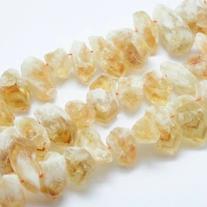 Raw Citrine Beads Strands, Top Drilled Natural Beads, Rough Stone.30~34ps/strand - Picture 1 of 3