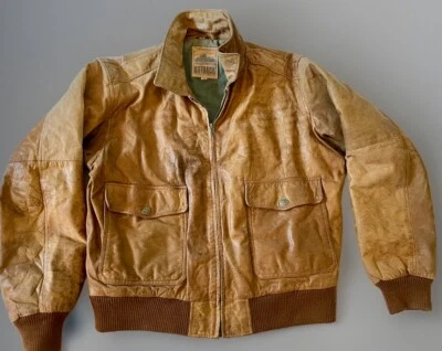 Chaqueta De Colección OUTBACK NEW ZEALAND Para Hombre L (40) Bombardero Cuero Marrón Clásico Foto 1 de 4