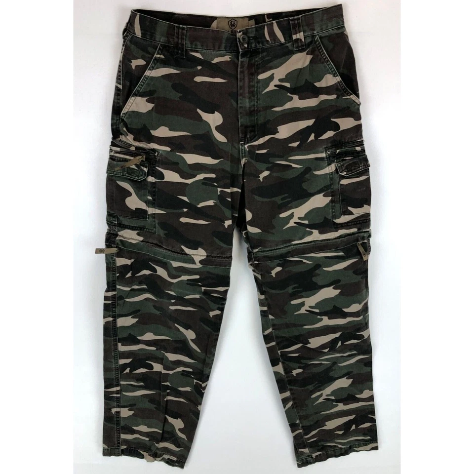 Game Winner Woodland Camouflage Convertible Cargo Pants M Medium Men's Foto 1 de 4