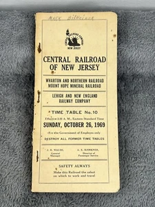 Central Railroad Of New Jersey Train Timetable # 10 10-26-1969 Employees Manual - Picture 1 of 19