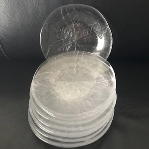VTG 10 X Swedish Kosta Boda Party Leaf Salad/ Dessert Plate Crystal Goran Warff - Picture 1 of 4