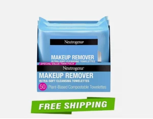 Neutrogena Makeup Remover Wipes, Ultra-Soft Cleansing Facial Towelette 25 Ct 2pk - Picture 1 of 7
