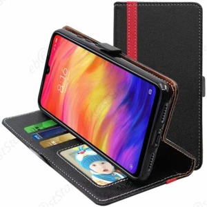 Coque Xiaomi Redmi Note 7, Note 7 Pro Portefeuille Housse PU Cuir Porte-Cartes - Photo 1/4