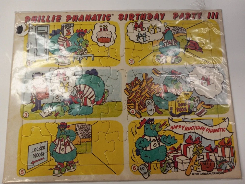 1981 Phillie Phanatic Birthday Party III Puzzle Baseball Souvenir - Image 1 of 3