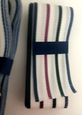 Vtg 8.5 Ft 102" Aluminum Folding Chair RE-WEB KIT Blue Red Green Striped 3" W - Image 1 of 4