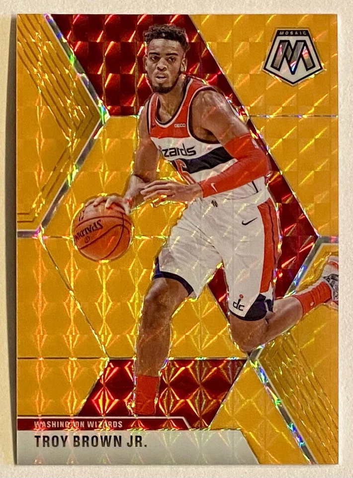 2019-20 Mosaic Troy Brown Orange Fluorescent Prizm Refractor SSP #d 25/25 Lakers - Image 1 of 4