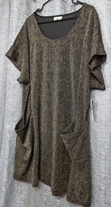 52 Seven NWT Black/Gold Party Dress Plus 2XL W/Pockets - Picture 1 of 7