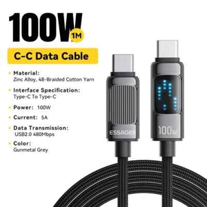 100W USB Type C To Type C Cable PD Fast Charging Wire Cord For iPhone 15 Samsung - Picture 1 of 7