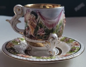 2 Stk. Teetasse und Untertasse Set Orientalischer Stil R. Capodimonte Italien Sammlerstück - Bild 1 von 9