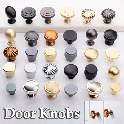 Metal Door Knobs Cabinet Handles Single Hole Cupboard Drawer Furniture Kitchen - Image 1 of 4