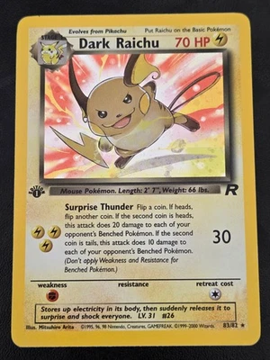Dark Raichu - 1st Edition 83/82 Team Rocket Holo - Englisch - Bild 1 von 4