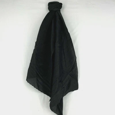 Calvin Klein Womens One Size Pleated Evening Wrap Scarf Black Oblong Rectangular - Image 1 of 4