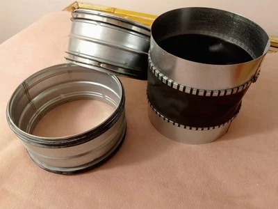 Wickelfalzrohr 2x VERBINDER 150mm Durchmesser + FLEXIBLE VERBINDUNG verzinkt C4 - Bild 1 von 4