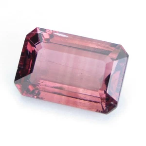 3.21Cts Genuine Natural Pink Tourmaline 11x7.2mm Emerald Cut loose Gemstone - Picture 1 of 5