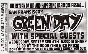 Green Day 1991 39 Smooth Era Phoenix, AZ Gerahmtes Konzert Poster - Bild 1 von 2