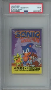 1993 Topps Sonic The Hedge Hog Plastic Cello Sealed Pack Mint PSA 9 cracked case - Bild 1 von 3