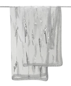 Ladies Occasion Scarf Shawl Silver Sequin Metallic Mesh Bridal Chiffon Wedding - Picture 1 of 3