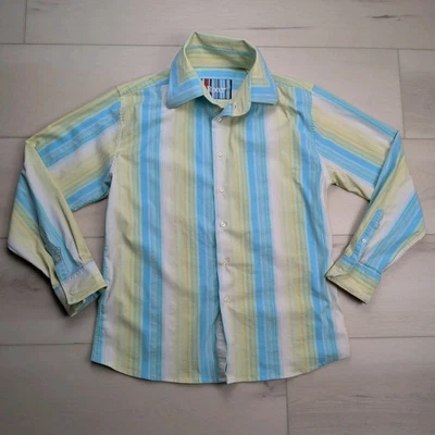 Camisa Roar Para Hombre XL Marlow Abotonada Manga Larga Azul Verde Blanco Rayas Foto 1 de 4