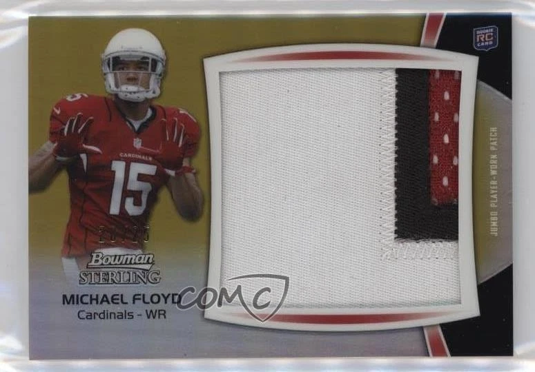 2012 Bowman Sterling Gold Refractor /25 Michael Floyd #BSJRP-MF Jumbo Patch RC - Image 1 of 2