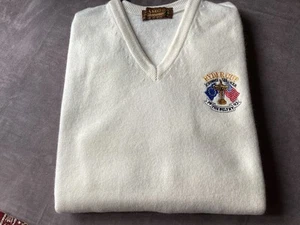 Vintage Ryder Cup Sweater Lamora Wool Size 46 White, By Glenmuir. - Picture 1 of 3