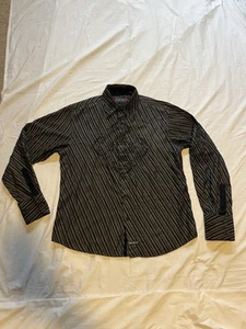 English Laundry Dress Shirt Large Black Long Sleeve Button Down Grunge Skater - Picture 1 of 14