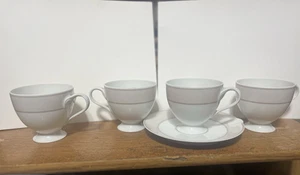 4 cup & Saucers fine China Chloe Fleuron Fontaine HUTSCHENREUTHER Germany - Picture 1 of 12