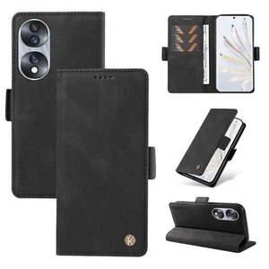 Skin Leather Wallet Phone Case for Huawei Honor Y70 Y90 X30 X7 X8 X9 X9A X8A - Picture 1 of 20