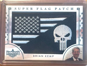 BRIAN KEMP 2022 DECISION SUPER FLAG PATCH AMERICA SUPER FLAG/ SKULL HEAD CARD - Picture 1 of 2