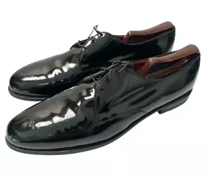 Allen Edmonds Spencer schwarze elegante Lacklederschuhe Größe 12,5 mit Schuhlöffel - Bild 1 von 14