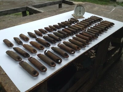 3 LB + Antique Vintage Window Weights with hooks to combine weight and units. - Image 1 of 4