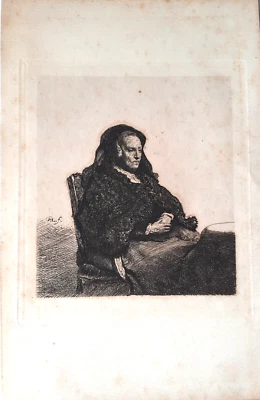 siglo XIX. GRABADO REMBRANDT - MADRE DE REMBRANDT - HELIO de AMAND-DURAND. FOXED! Foto 1 de 4