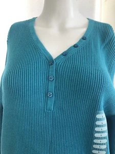 Studio Works Long Sleeves Ribbed Sweater Color Thundersea Size Large - Picture 1 of 5