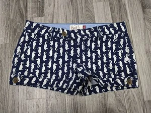 SO Juniors Size 3 Pockets Seahorse Pattern Navy Blue White Short Shorts - Imagen 1 de 10