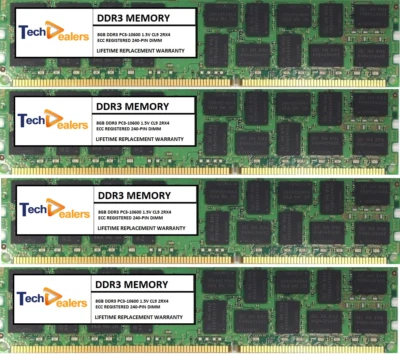 32GB 4X8GB DDR3 1333MHz ECC REG MEMORY FOR DELL PRECISION T7600 AND T7500 - Image 1 of 3