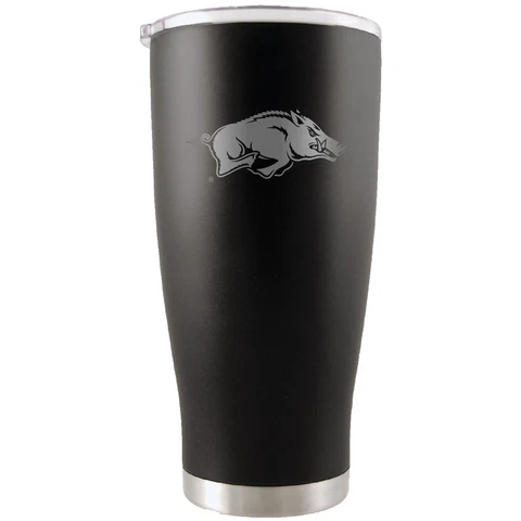 Arkansas Razorbacks 20oz. Etched Team Logo Tumbler - Black Cover