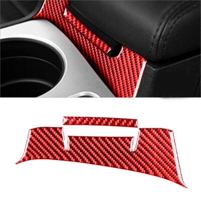 Cubierta de panel de reposabrazos delantero de fibra de carbono rojo para Dodge Challenger 2008-2014 Foto 1 de 4