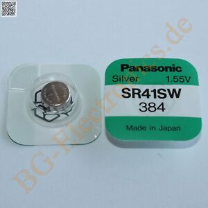 1 x SR41SW Silver Oxid Battery Type: 384 Panasonic  1pcs