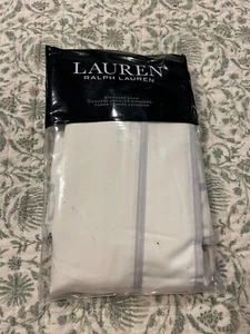 1 LAUREN RALPH LAUREN Spencer Sateen Border Standard Sham White/ Soft Grey $135 - Picture 1 of 9